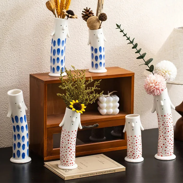 Lovely Cartoon Figures Ceramic Vase