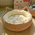 Rattan cat bed handwoven & washable