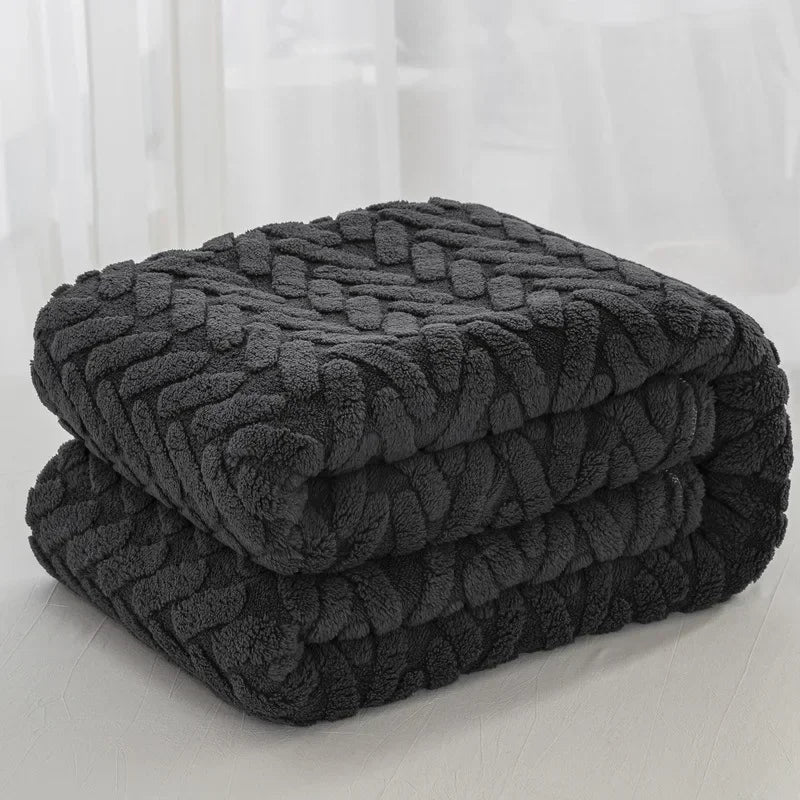 Jacquard Fleece Blanket CozyWeave | Single Layer & Double Sided | Soft Tafu & Shu Cotton Fleece | For Autumn & Winter