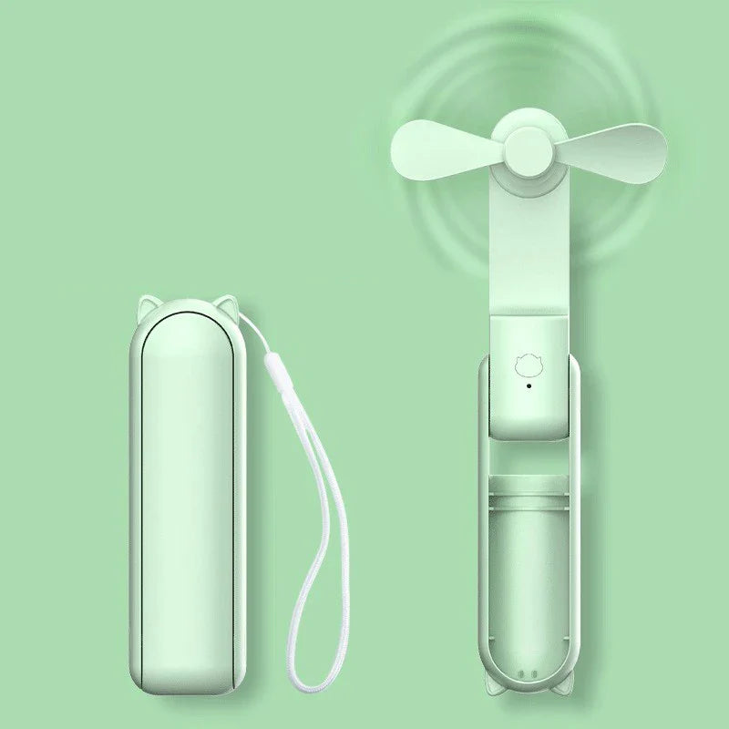 Mini Hand Fan Breezella | USB Rechargeable | 3 Speeds | Foldable & Power Bank Function | 2000 mAh Battery