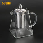 Teavora Glass Teapot with Stainless Steel Infuser | Heat Resistant & Dishwasher Safe | For Loose Tea & Tea Flowers | 550/750/950 ml