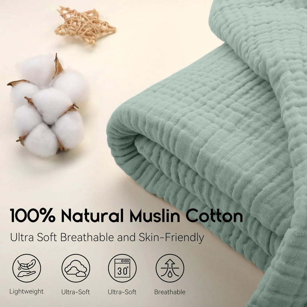 CottonBreeze | Muslin Blanket made of 100% Cotton | 6-layer, Breathable & Lightweight | For Sofa & Bed