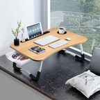 Portable Folding Laptop Table with USB Light, Fan, and Cup Holder - 15.75" x 23.62"