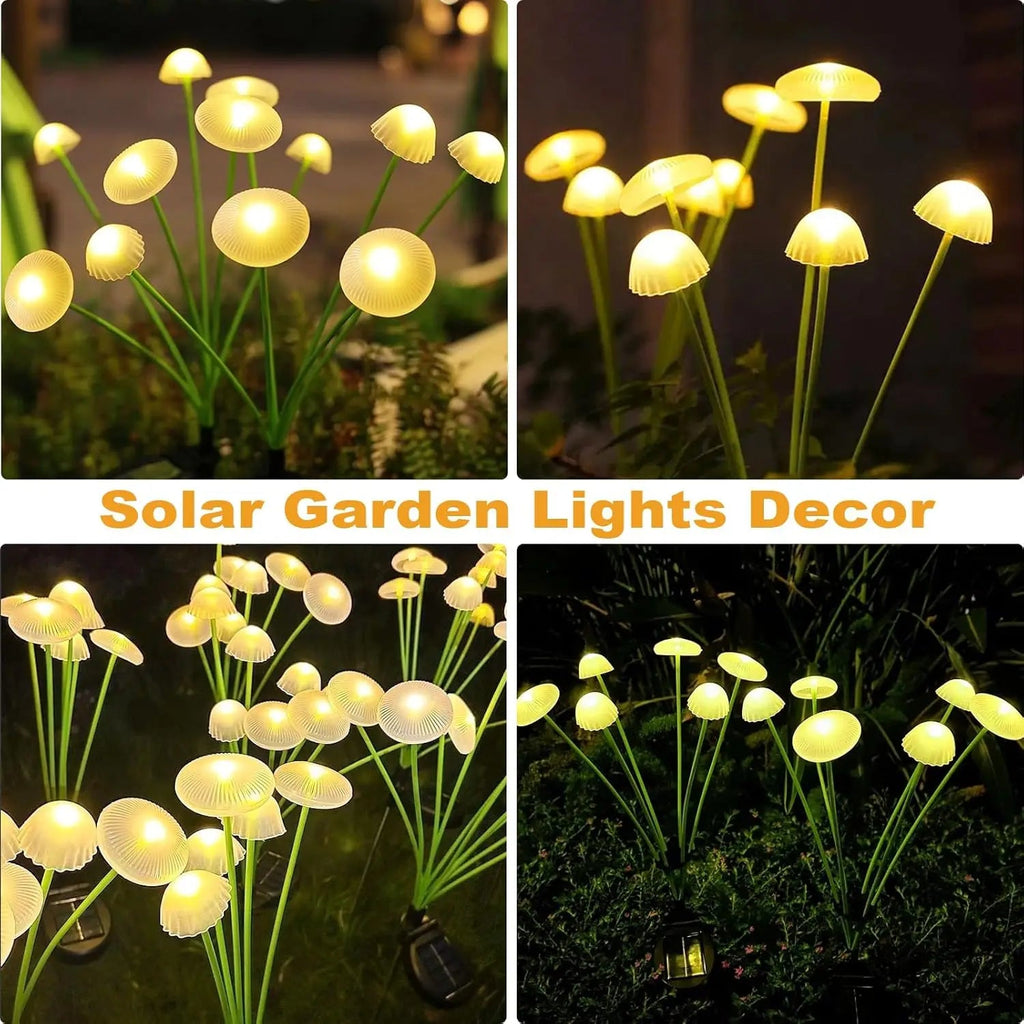 MushGlow Solar Garden Lights | Jellyfish & Mushroom Design | Solar Powered & Weatherproof