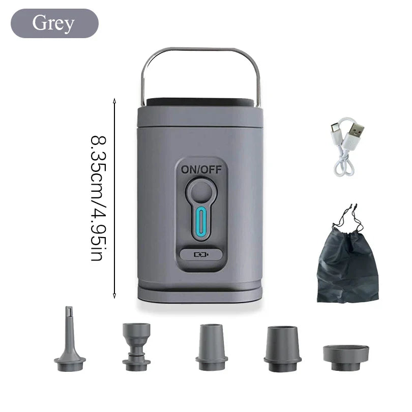 AirBreezy Mini Air Pump | Ultra Compact & USB-C Rechargeable | 5 Nozzles | 200L/min Power