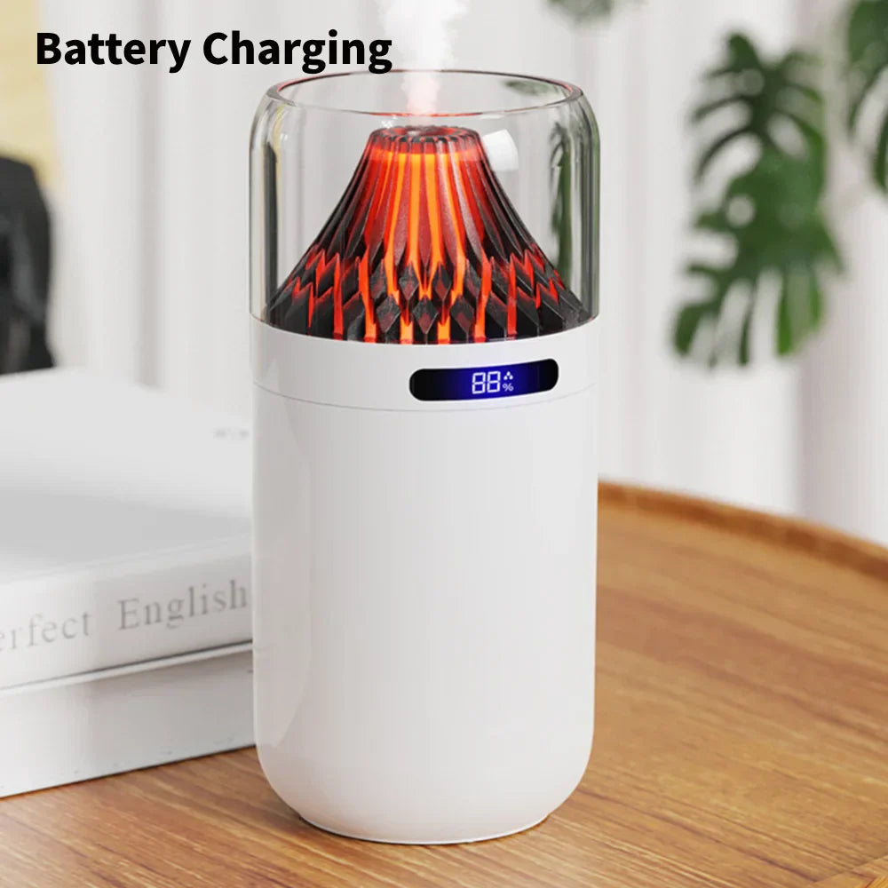 Volcano Flame LED Aromatherapy Essential Oil Mist Diffuser