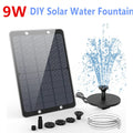 Solar-Fountain AquaViva 9W | DIY set with nozzles & water hose | For bird bath, pond & garden | 180 L/h delivery rate