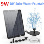 Solar-Fountain AquaViva 9W | DIY set with nozzles & water hose | For bird bath, pond & garden | 180 L/h delivery rate