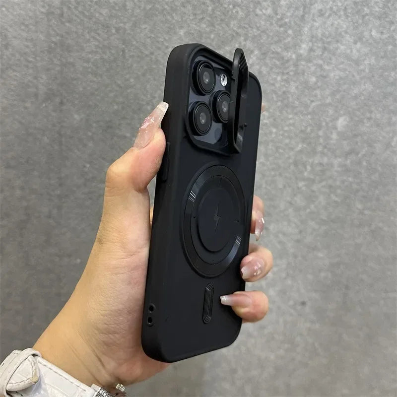 Magnetic Soft Wrist Bracket Lens Cover iPhone Case