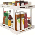 2 layers adjustable shelf organizer