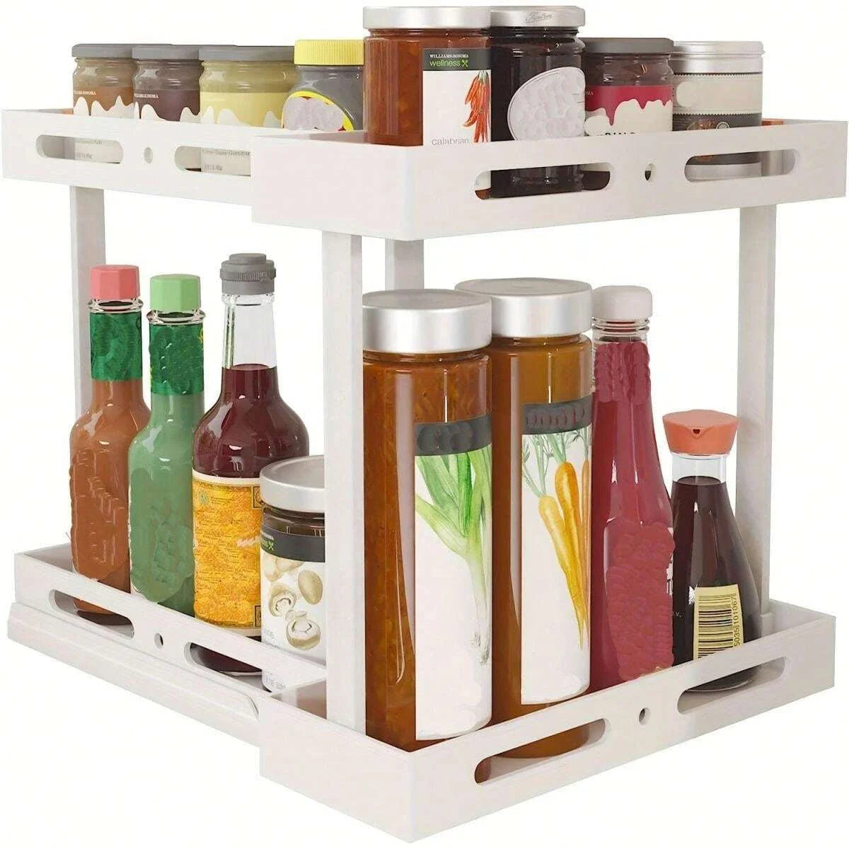 2 layers adjustable shelf organizer
