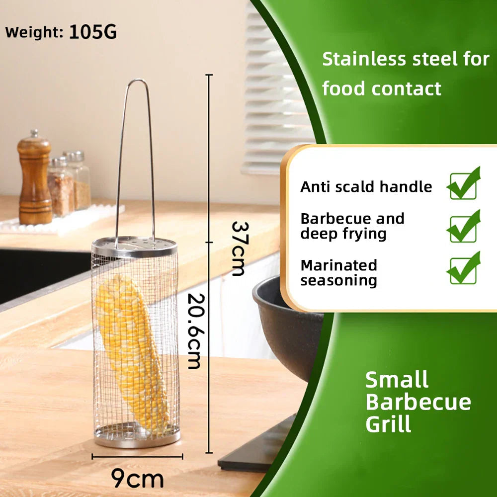 BBQFlare ProGrid Basket | Directly over Charcoal | Stainless Steel & Ergonomic Handle | Dishwasher Safe