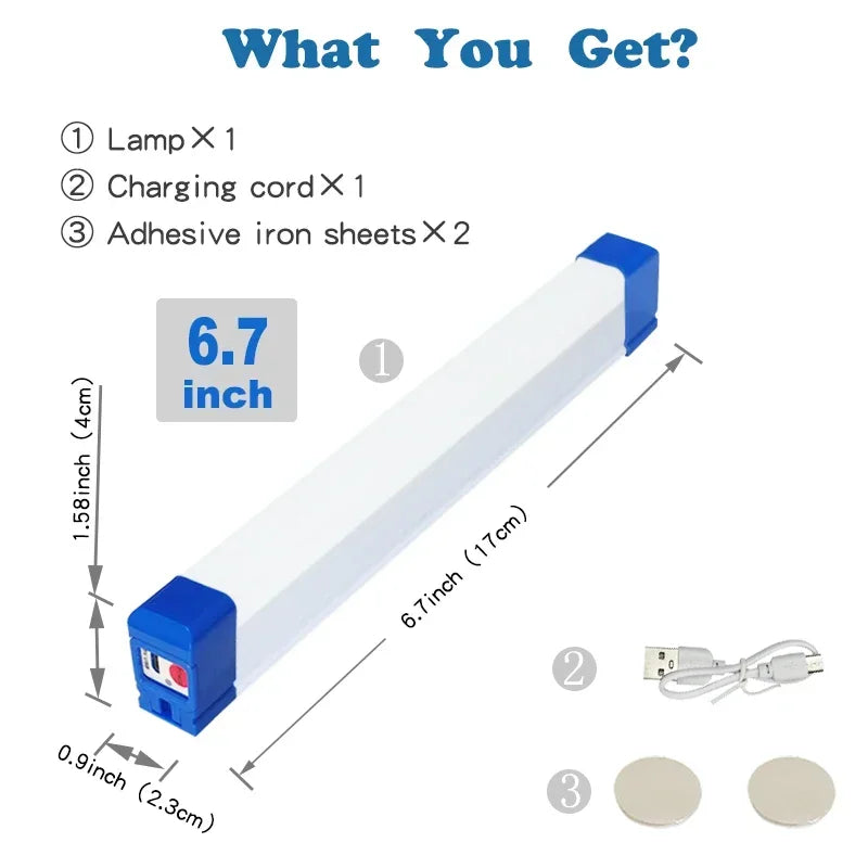 MagnaBeam LED Tube | Rechargeable Camping Lamp with Magnet & Hook | 32/52 cm | Portable Emergency Light for Outdoor & Vehicle