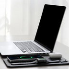 Magnetic 3-in-1 Wireless Charging Laptop Sleeve with Mouse Pad &amp; Desk Mat