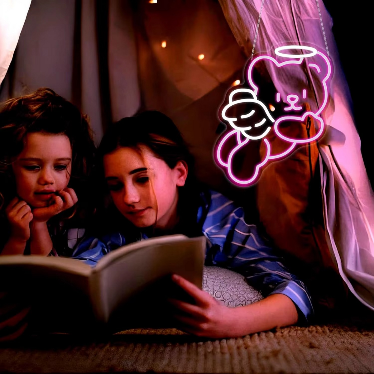 Charming Bear Neon Light with Dimmer - USB Powered Wall Decor