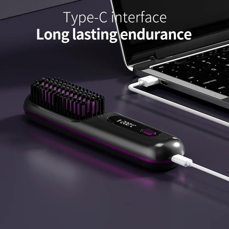 Glissara | Cordless Hair Straightener | USB Charging Function & LCD Display | Ceramic & Ion Technology