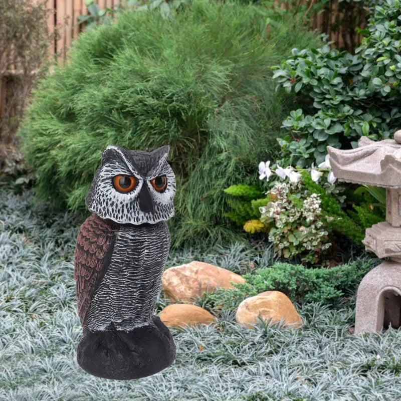 Aviron Bird Deterrent Owl | Movable Head & Wind Blade | Natural Repellent | For Garden & Balcony