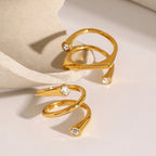 Asymmetrical Triple Wrap Diamond Tip Rings
