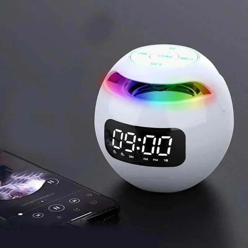 Ball Speaker Alarm Clock | Bluetooth 5.0 | LED Night Light | 2200 mAh Battery
