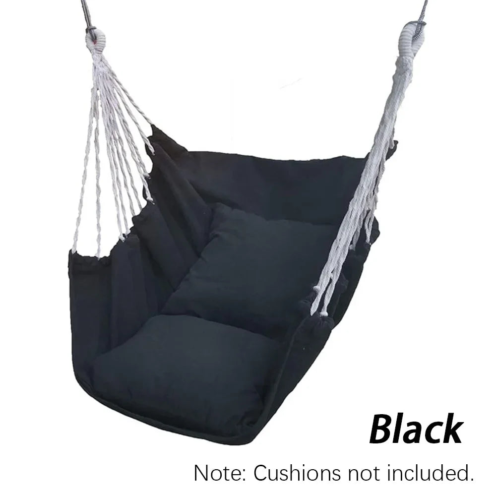 HÄNGELUX Hanging Chair | 250 kg Load Capacity | For Balcony, Garden & Living Room | Soft Cotton Mix – White/Grey/Black