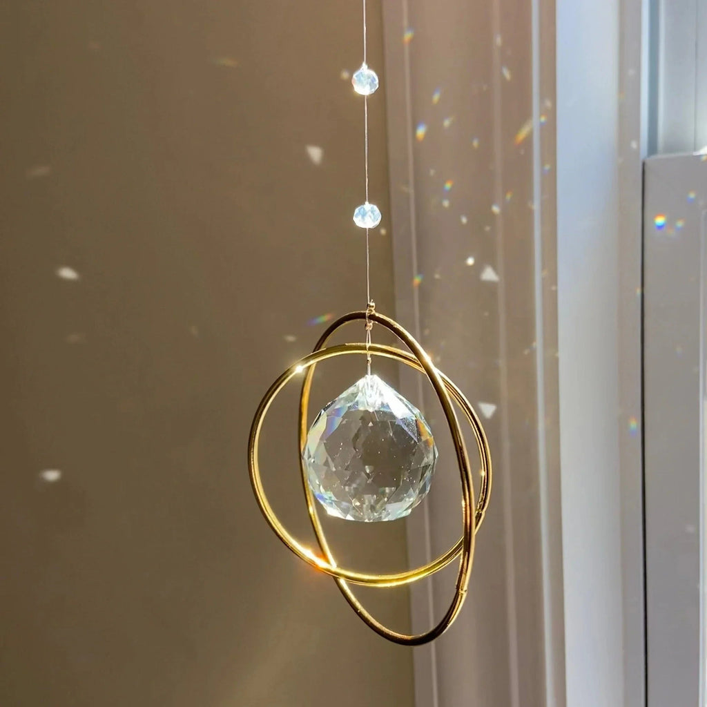 Sun catcher LumiAmor | Crystal pendant with rainbow effect | Romantic gift with message