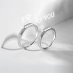 Adjustable Light Sculptured Couple Rings