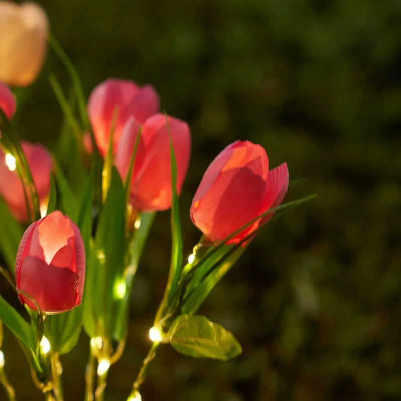 GlowPetal Solar tulip | Decorative light for garden & balcony | LED light & weatherproof | Tulip shape with solar panel