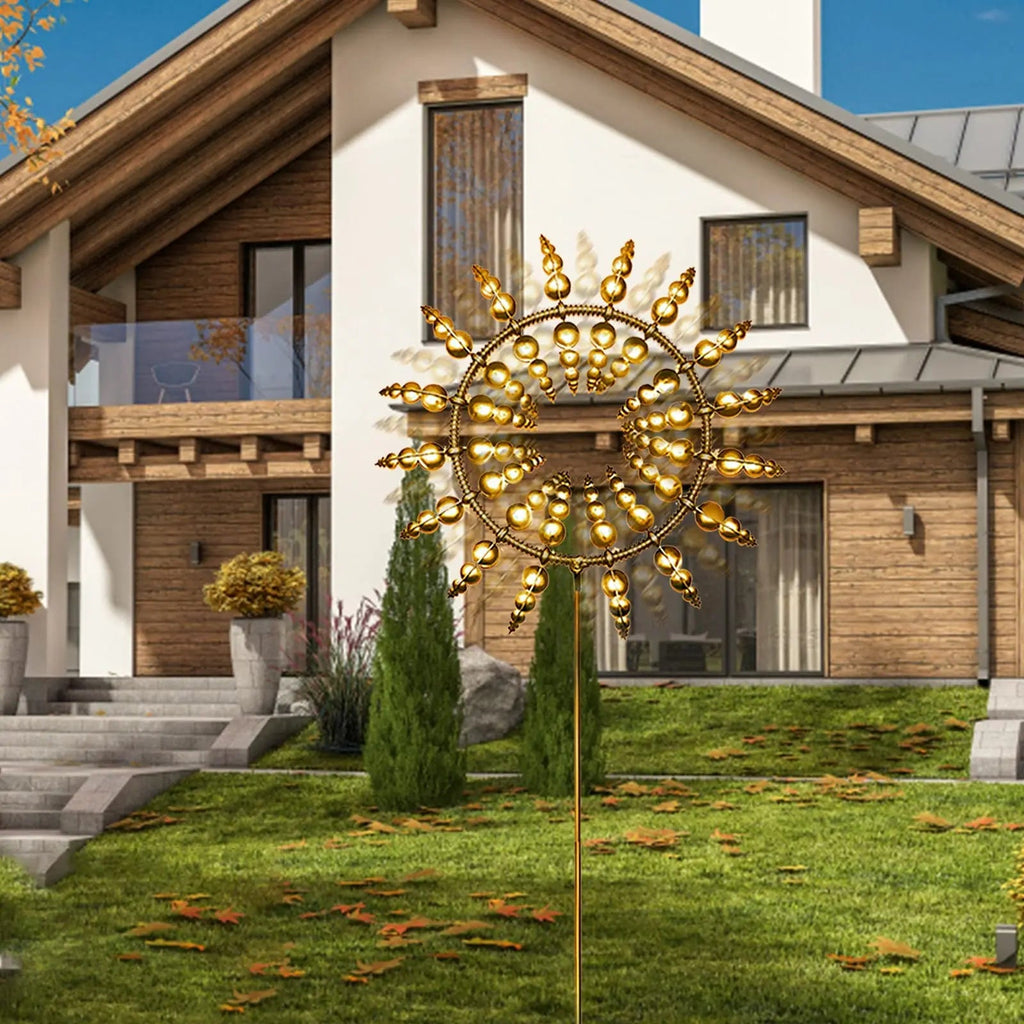Unique Solar-Powered Kinetic Metal Windmill Spinner - Magical Wind Collectors for Patio, Garden, Lawn Outdoor Decoration