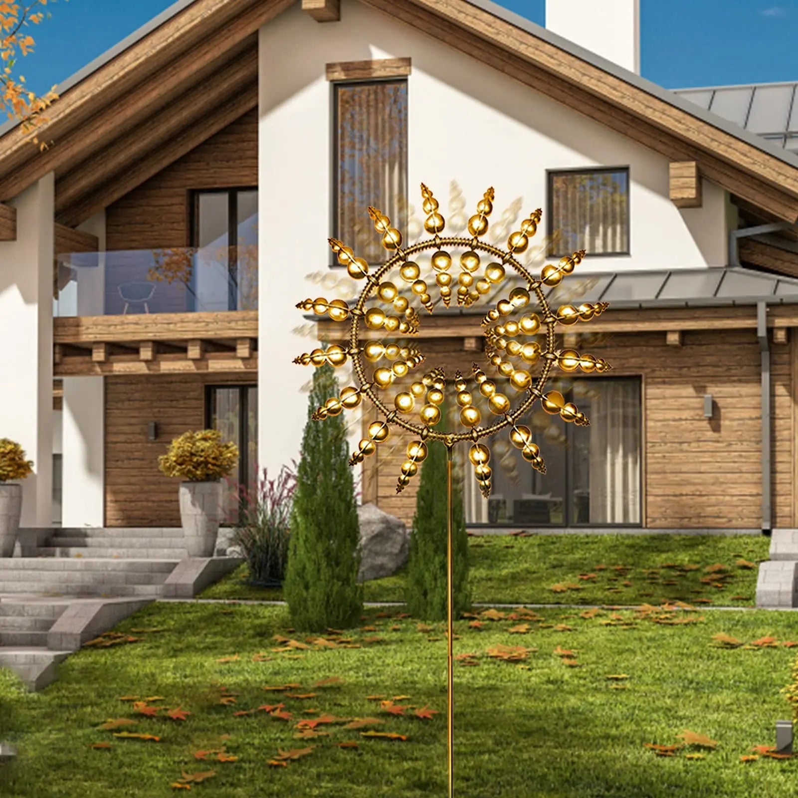 Unique Solar-Powered Kinetic Metal Windmill Spinner - Magical Wind Collectors for Patio, Garden, Lawn Outdoor Decoration