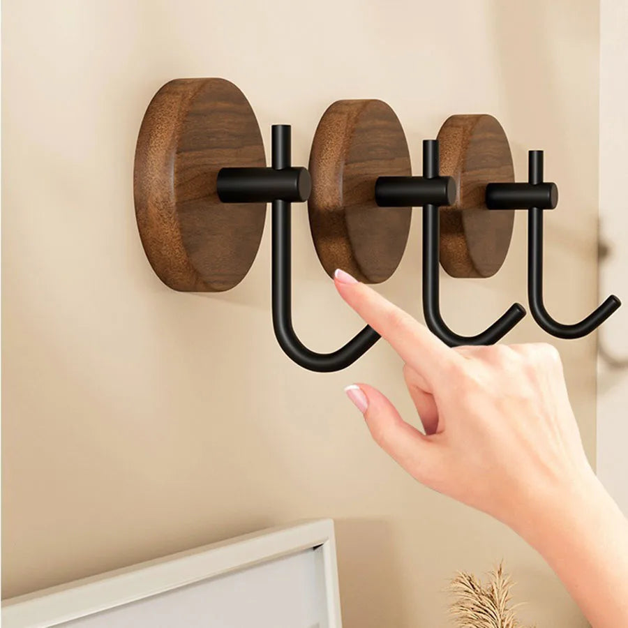 Clothes hanger made of walnut wood – Black or White | Decorative & Practical