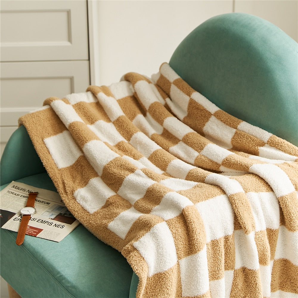 COLOURFUL CHECKERBOARD THROW