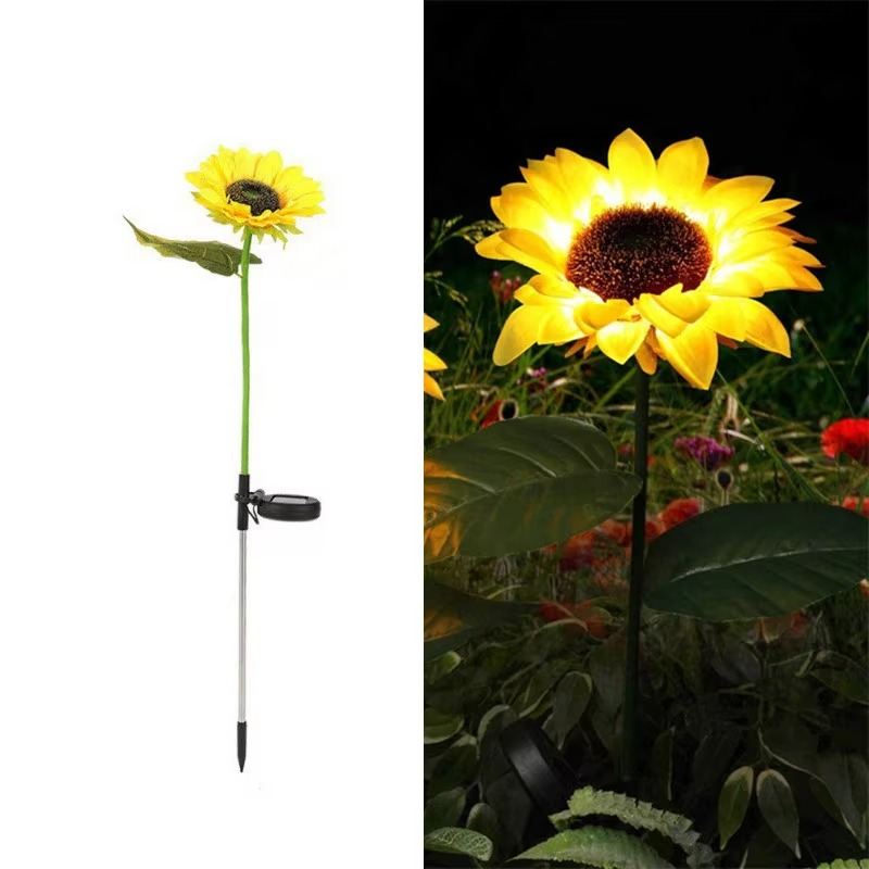 Solar-Powered LED Sunflower Lights for Gardens and Yards