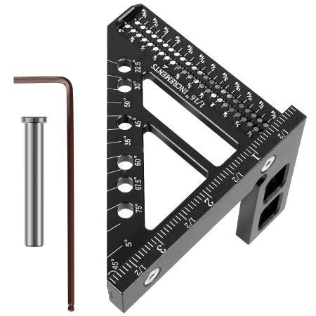 Precision 3D Woodworking Ruler – 45° & 90° Multi-Angle Measuring Tool