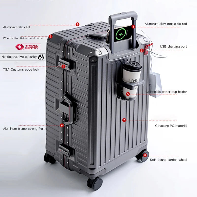 Wide Handle Hardcase Suitcase – Lisbon