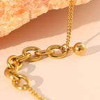 Dainty Curb & Bold Paperclip Chain Bracelet