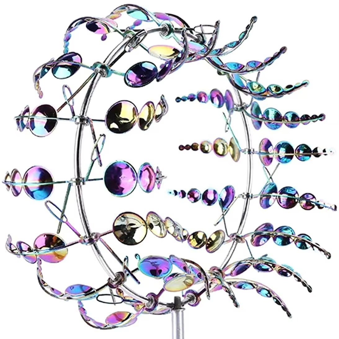 Enchanting Solar-Powered 3D Kinetic Wind Sculpture for Gardens
