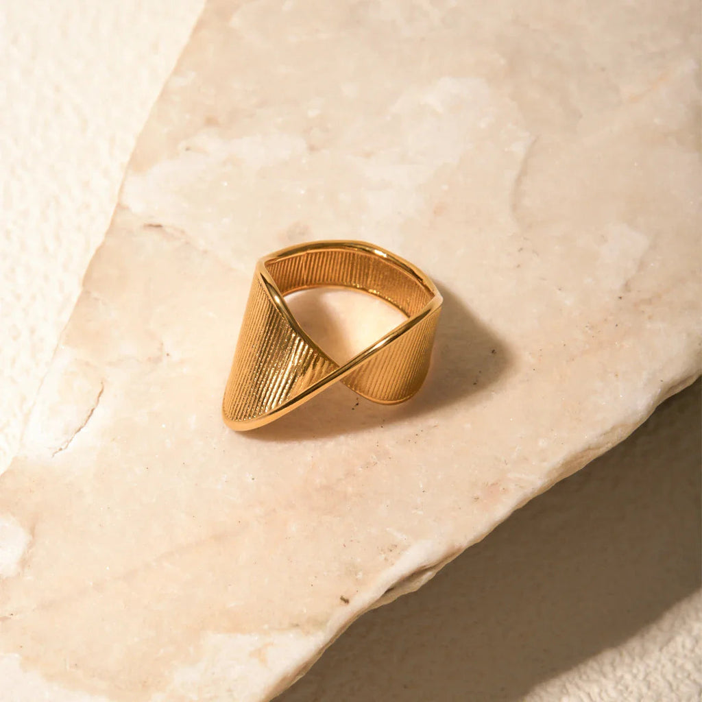 Spiral Twist Textured Ring