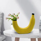 Banana vase, flower vase made of resin, cute banana shape, decorative tabletop vase for flower arrangements, living room, bedroom, home decoration