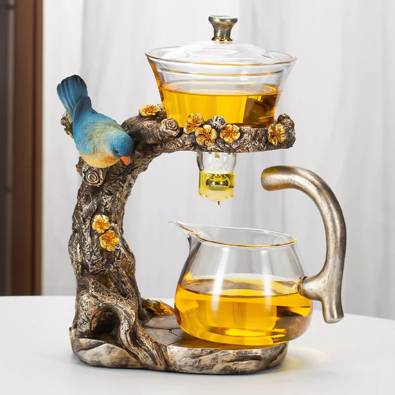 Kung Fu Teapot Household Magnetic Extraction Semi-Automatic Lazy Tea Preparation Tool Glass Tea Set