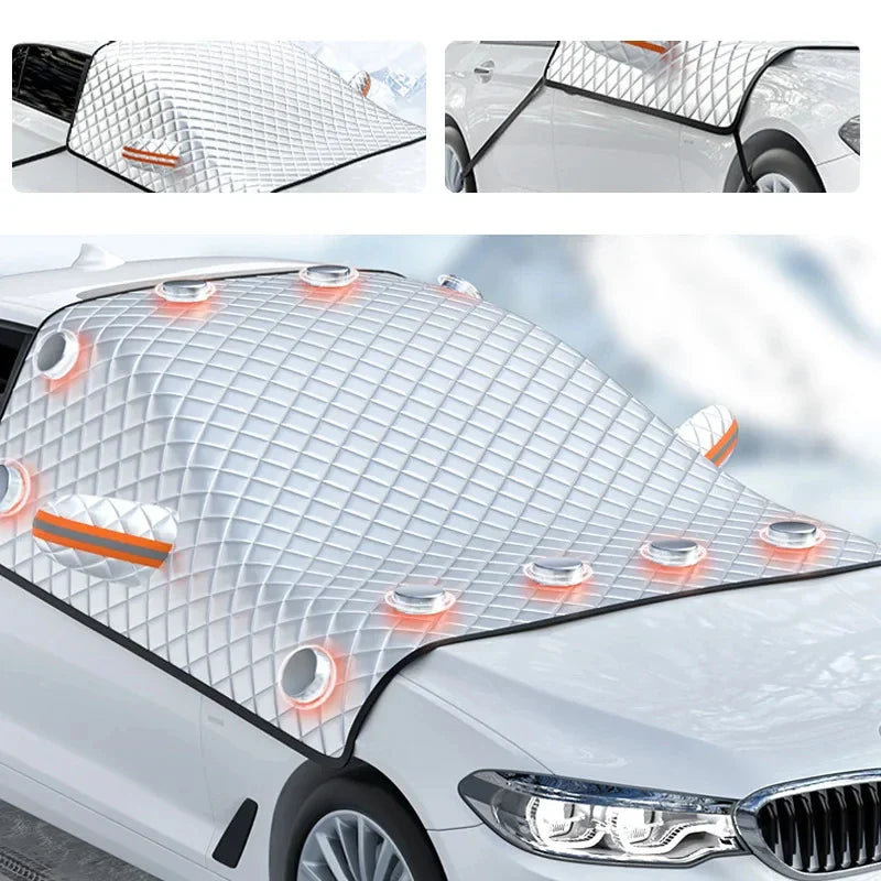 Magnetic Car Windshield Cover FrostGuard Max | Winter Ice Protection & Summer UV Protection | Waterproof & Easy to Attach