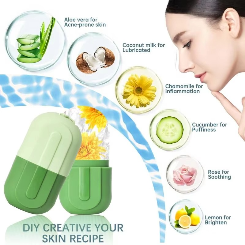 Facial Ice Roller Cold Compress and Beauty Massage Tool