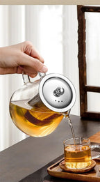 450ml-950ml Heat Resistant Glass Teapot – Stainless Steel Tea Filter, Flower Kettle for Kung Fu Tea, Puer and Oolong Tea