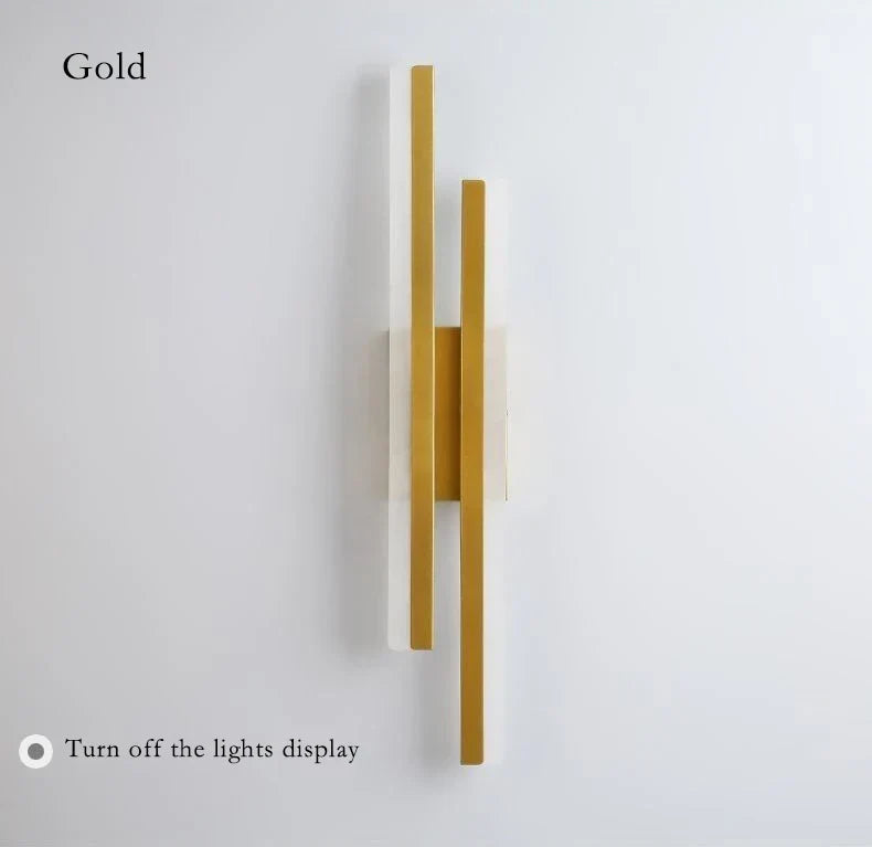 Modern LED Wall Lamp: Black/Gold Acrylic Room Decoration Light