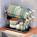 2-Tier Dish Drying Rack with Drainboard & Cutlery Holder – Aria