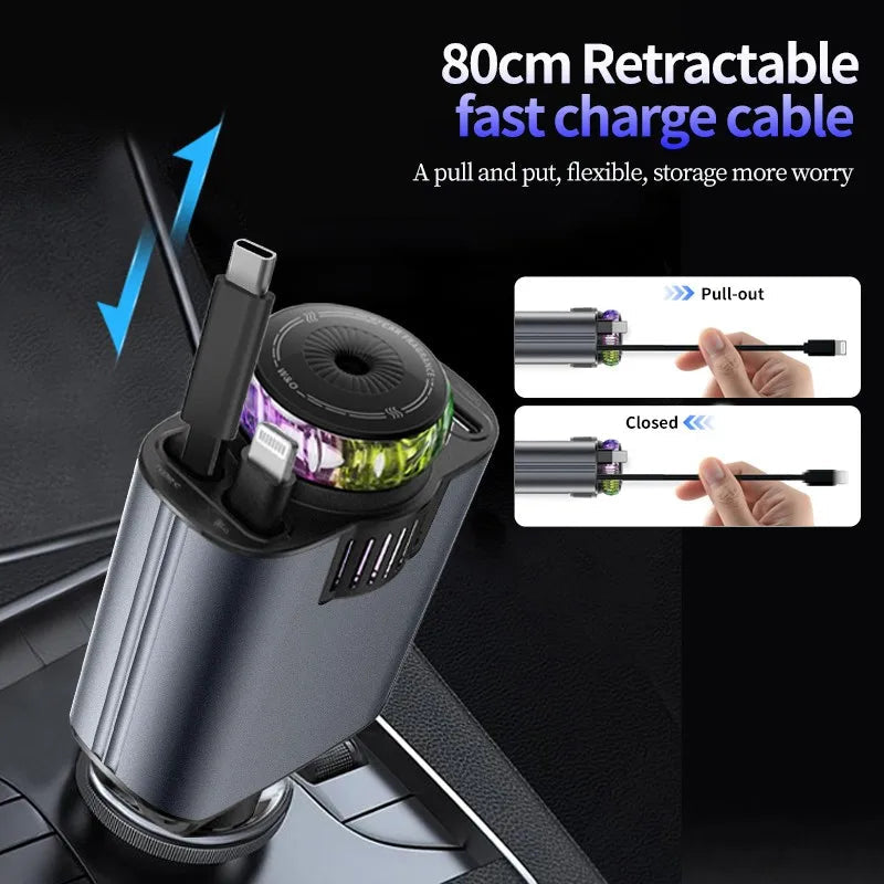 5-in-1 Car fast charger with Air Freshener
