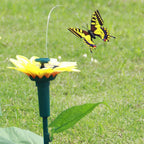 SOLAVIA Sunflower Garden Stake | With rotating Butterfly or Hummingbird | Solar Decor for Garden & Potted Plants | 20×20×10 cm