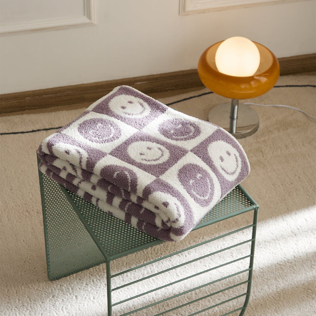 Smiley Checkered Blanket