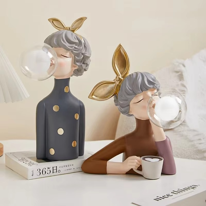Bubble Blowing Girl Lamp - Whimsical Charm for Any Interior Space