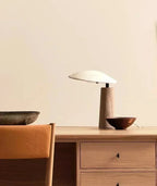 Designer Lamp with Natural Wood