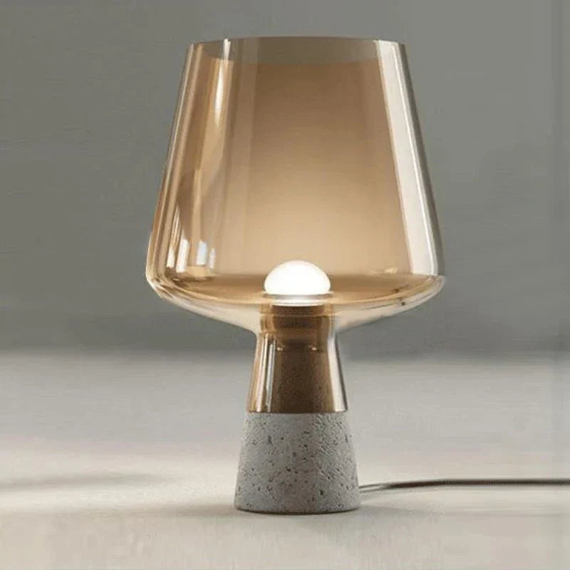 Modern desk lamp with a concrete look and elegant appearance